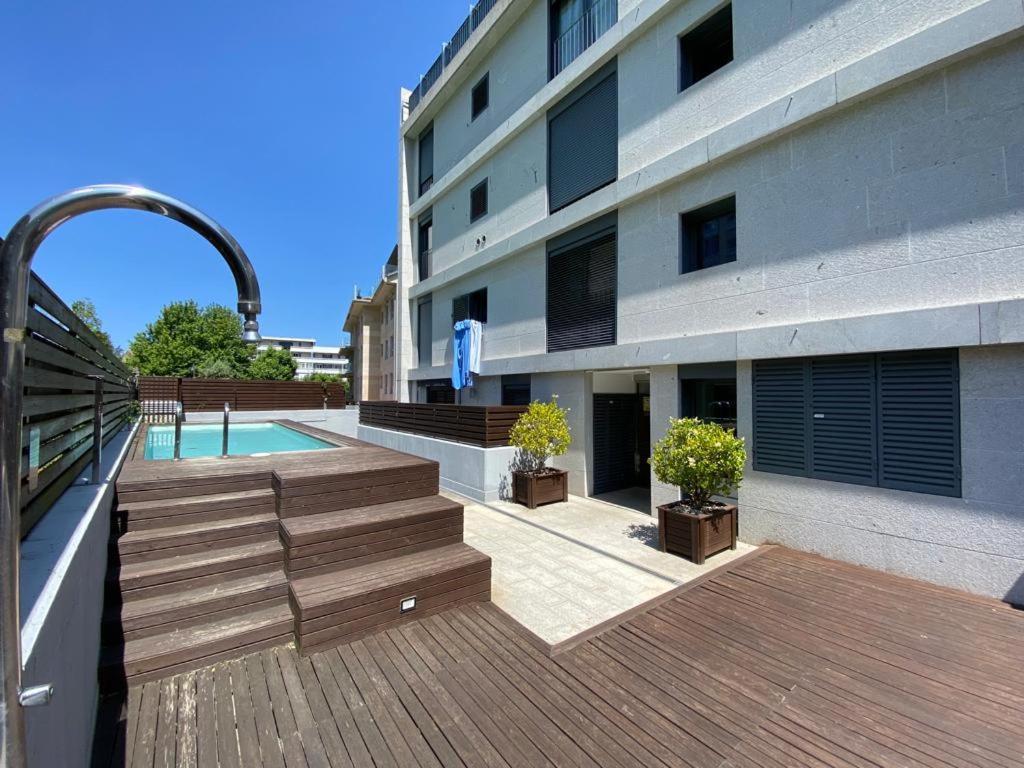 Baiona, Playa Santa Marta, Piscina Apartment ภายนอก รูปภาพ